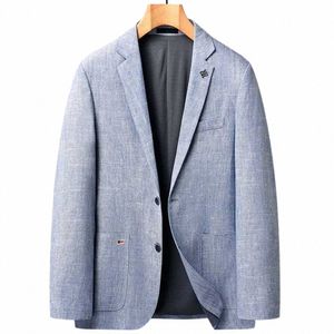 Fi printemps été costume de lin coréen Versi hommes jolie pochette vestes Busin bureau Banquet vêtements de mariage V9VV #