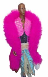 FI Stage Ball Party Club Discothèque Mariée Tulle Boa Ruffle Châle Wrap Accessoires de mariage Cape K1Mp #