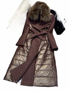 Fi Couture Down Cott-Rembourré Manteau Femme Hiver Nouvelle Haute Qualité Col De Fourrure De Renard Slim-Fit Épaissi Chaud Veste De Banlieue g8KK #