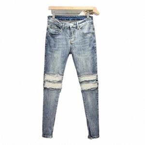 fi Street Style Ripped Skinny Jeans Mannen Vintage w Solid Denim Broek Heren Casual Slim fit potlood denim Broek hot koop 98Ta #