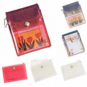 Fi Transparent étanche PVC femmes carte Case Busin titulaire de la carte hommes carte de crédit sac Id Mini portefeuille filles porte-monnaie J0KZ #