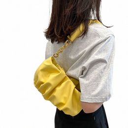 Fi bolsos de mujer vintage para mujeres bolsas de axila plisada bolsos de hombro para mujeres sólidas con cremallera femenina m7bj#