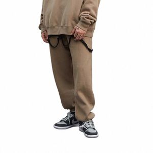 Fi chaud Joggers hommes pantalon de survêtement décontracté ample Baggy couleur unie pantalon Hiphop sarouel Streetwear hommes vêtements P4H8 #