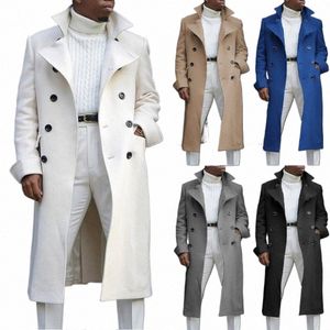 fi Wit Lg Jassen Trench Wool Blends Heren Overjas Lg Trenchcoat Double Breasted Jassen Streetwear Party Loose Jacke 79QC #