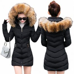 Fi Veste d'hiver femmes grande ceinture de fourrure à capuche épais vers le bas Parkas x-lg femme veste manteau mince chaud hiver vêtements d'extérieur 2019 nouveau C2W1 #