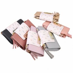 fi Damesportemonnees Kwastje Korte Portemonnee Voor Vrouw Mini Portemonnee Dames Clutch Kleine Portemonnee Vrouwelijke Pu Lederen Kaarthouder z8Tq #