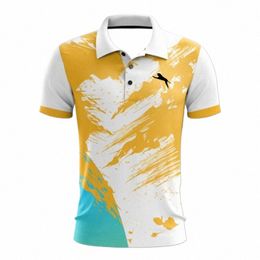 Polo pour hommes fiable et polyvalent, chemise de sport de golf, de tennis, d'été confortable et respirant, col ample, haut à manches courtes k0a0 #