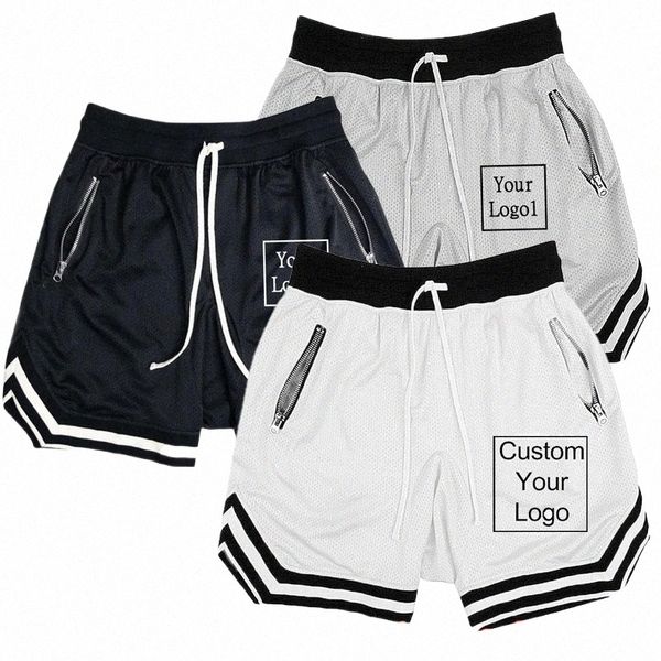 pantalones cortos de baloncesto masculino fábrica de la cuerda elástica de la malla de malla de bolsillo informal de deportes shorts personalizados de llogio personalizado J5Ge#