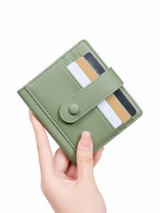 FIBLE RFID Dames en heren creditcardhouders PU Leather Ultra Thin Card Set Busin Card Holder dames kleine portemonnee i68p#
