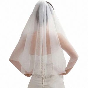 Fiable White Ivory Short Bridal Veils pas cher Accoune de mariage Velo de Novia Casamento Soft Tulle Wedding Veil 98ux #