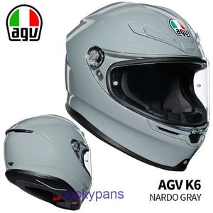 Casque de moto AGV en Fiber italienne, pour femmes et hommes, K6, complet, en carbone, quatre saisons, universel, Anti-buée, course à pied, 1 RBMS