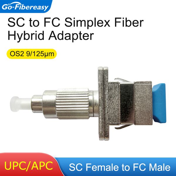 Connecteur à fibre optique SC Femelle à Fc Male Simplex Adaptateur Hybride à fibre optique monomode Male Coupleur de fibres FC-SC FCC / APC