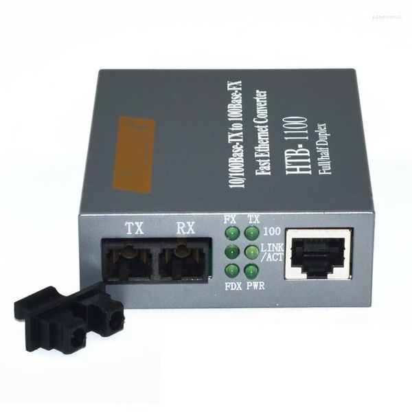 Équipement à Fiber optique, 1 paire de convertisseur de média optique HTB-1100-25KM, 10/100Mbps RJ45, multimode, Port SC Duplex, alimentation interne