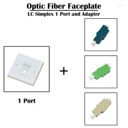 Equipo de fibra óptica 10 piezas 1 puerto LC Placa frontal con adaptador Simplex FTTH FTTD Red UPC/APC Ethernet SM Modo único MM Multi