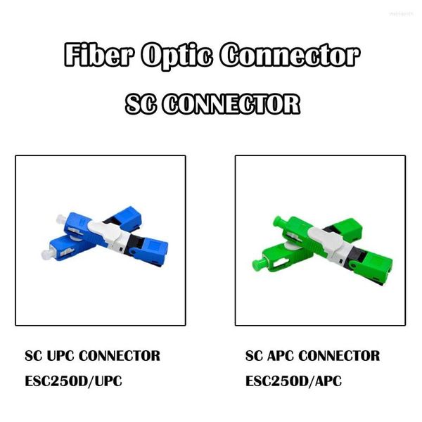 Équipement de fibre optique 200 pièces Connecteur SC UPC/APC ESC250D Embedded SM Single Mode FTTH Fast Cold Connecting Networking