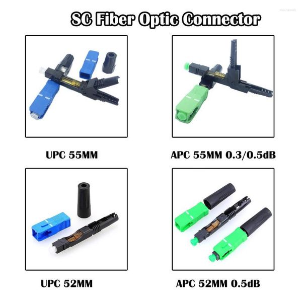 Équipement à fibres optiques 300 pièces/lot connecteur SC APC/UPC connexion froide FTTH 55 MM/52 MM outils mise en réseau rapide