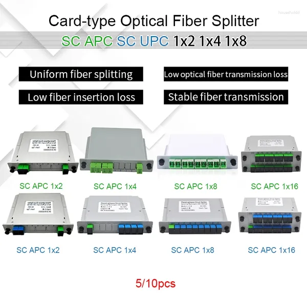 Équipement de Fiber optique, séparateur SC UPC/APC SM monomode 1x2 1x4 1x8 1x16 FTTH, boîte optique insérée en réseau, 5/10 pièces, livraison gratuite
