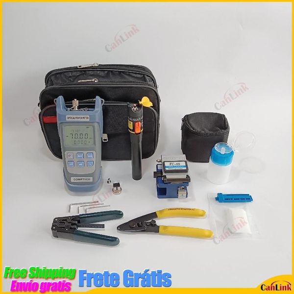 Attrezzatura per fibra ottica Canlink FTTH Tool Kit con mannaia -70- 10dBm Misuratore di potenza ottica Localizzatore di guasti visivi 10mw