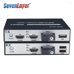 Glasvezelapparatuurconverter HDMI-compatibel naar video-extender KVM (HDMI-compatibele USB) naar muis en toetsenbord gecomprimeerd 1080P