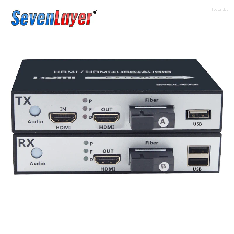 Fiberoptisk utrustningskonverterare HDMI-kompatibel till Video Extender KVM (HDMI-kompatibel USB) till mus och tangentbord komprimerad 1080p