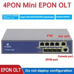 Equipo de fibra óptica EPON OLT 4PON Mini 4 puertos con soporte de gestión web ONU desbloqueado Compatible Huawei ZTE ONU/ONT