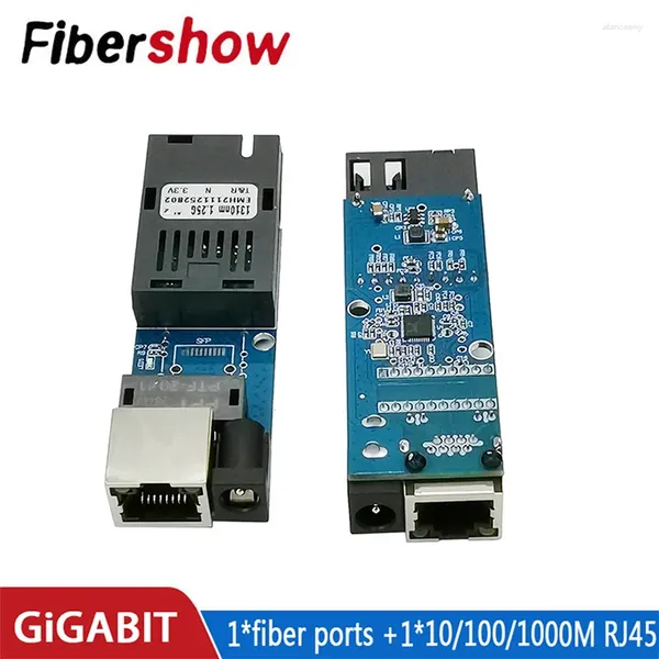 Equipo de fibra óptica Mini convertidor de medios 1F1E Gigabit interruptor Ethernet óptico 1 puerto Rj45 para cámara IP placa PCBA