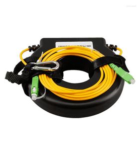 Equipo de fibra óptica Mini SC UPC/APC OTDR monomodo prueba carretes ópticos FTTH caja de cable de lanzamiento
