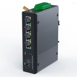 Glasvezelapparatuurmodule 5-poorts industriële Poe Gigabit Din Rail Ethernet-switch 4 met SFP 10/100/1000Mbps IP40 onbeheerde 48V-uitgang