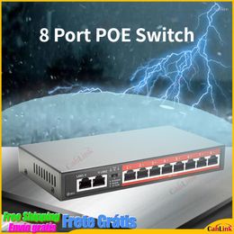 Equipo de fibra óptica, interruptor POE Original de 8 puertos, fuente de alimentación externa de 52V90W, red Ethernet para cámara IP, AP inalámbrico