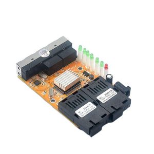 Glasvezelapparatuur schakelaar omgekeerde POE Media Converter Board PCBA 2 PORT FO 4PORT LAN 10/100M 2SC 4RJ45 Elektronische Fiber Optique Fibra Opt