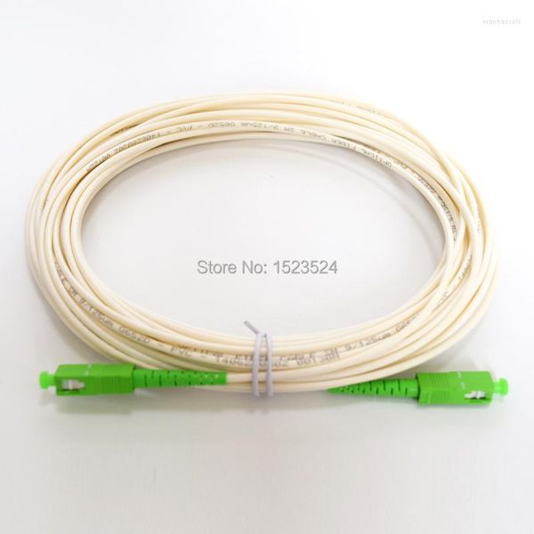 Equipo de fibra óptica Monomodo blanco Simplex 3.0mm 10 metros SC/APC Jumper Cable Patch Cord