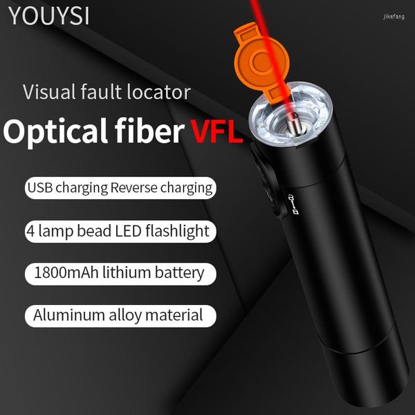 Equipo de fibra óptica YOUYSI 2022 Batería de carga VFL Mini Fuente de luz Localizador visual de fallas 10/20 / 30MW LED