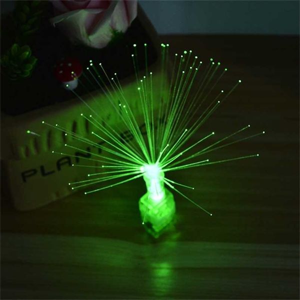 Luces de dedo de fibra óptica LED pequeña atmósfera de vacaciones de noche fiesta decorativa 211104