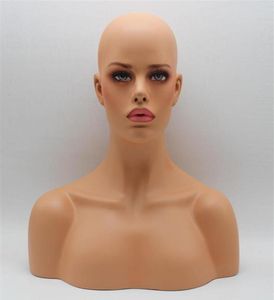 Busto de cabeza de maniquí femenino de fibra de vidrio para joyería y sombrero de peluca de encaje Display241k3085652