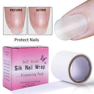 Pegatinas de envoltura de uñas de seda de fibra de vidrio, Protector de uñas autoadhesivo para Gel UV, manicura protectora de arte acrílico