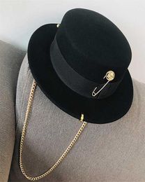 Fibonacci fedora chapeau rétro laine en feutre femme femme européenne punk nouveauté top plate chapeaux hommes cap street street fashion wild tendance 2205177920598