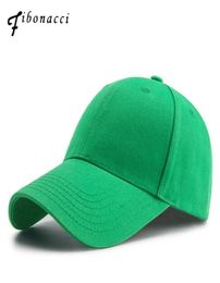 FIBONACCI Hoogwaardige merk Green Baseball Cap Cotton Classic Men Women Hat Snapback Golf Caps J12254489374