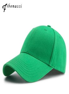 FIBONACCI Hoogwaardige merk Green Baseball Cap Cotton Classic Men Women Hat Snapback Golf Caps J12252723021