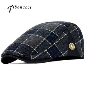 Fibonacci haute qualité rétro adulte bérets hommes laine Plaid Cabbie Flatcap chapeaux pour femmes Gavroche Caps275v
