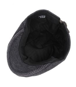 Fibonacci Chapeaux rétro de haute qualité Men039 Cabbie à rayures Flatcap Automne Caps de journal d'hiver S10203263528