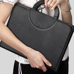 Fichario Documentbestand Map Binder Padfolio aktetas Notebook met rekenmachine Hendle Zipper Pu Leather Office Manager Bag