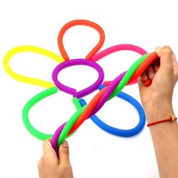 Fidget abreascompressie touwspeelgoed flexibele lijm noedel touwen tpr hyperflex rekbare string neon slings stress reliever tools zyy723