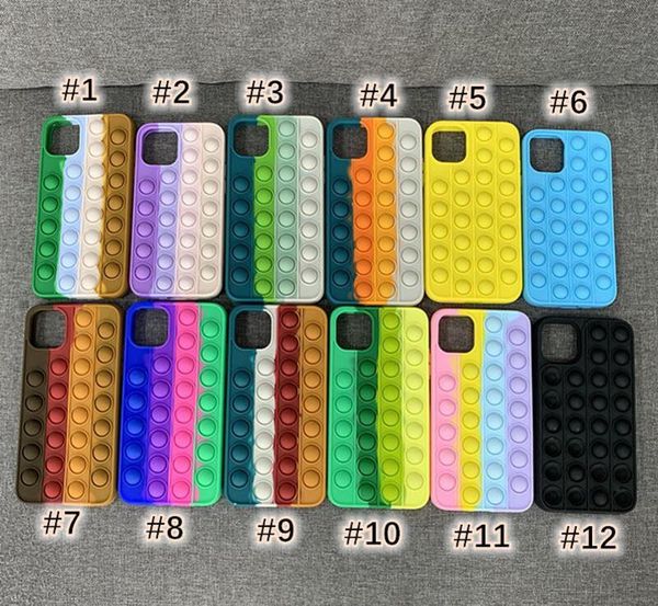 Fidget Case Cajas de teléfono de descompresión 3D únicas para iPhone 13 12 Pro Max 11 XR XS X 10 8 7 Plus Goma de silicona suave Moda Teléfono celular Back Gel Skin Mobile Cover 2021