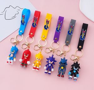 Keychains Toys Supersonic Mouse Sonic Key Chain Car Trinket Doll Cute Hanger Animation Bag Buckle