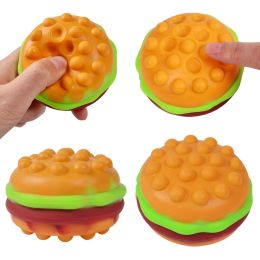 Fidget Hamburger Push Bubble Finger Sensory Toy Anti Stress Soft Balls Giocattoli di decompressione antistress per bambini