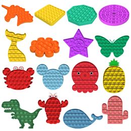 Fidget Reliver Pop Stress Toys Rainbow Push It Bubble Antistress Adult Children Sensory Toy To Relieve Autism