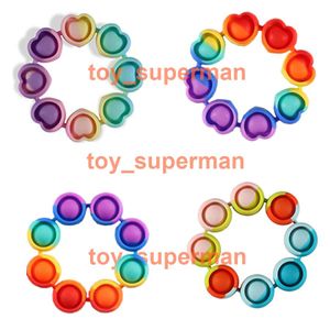 Fidget Reliver Stress Toys Rainbow Armband Push Antistress Adult Children Sensory Toy om autisme te verlichten