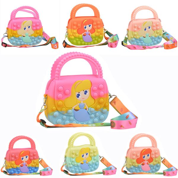 Fidget Sacs À Main Jouets Sensoriels Bulle Sac À Bandoulière Sangles De Téléphone Portable Pousser Le Doigt Téléphone Pochette Cas Changer Porte-Monnaie Décompression Licorne Popping Jouets Pour Filles Enfants