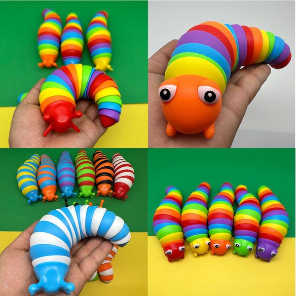 Fidget Slug Juguete articulado Sello elástico Delfín Tiburón Oruga Sensorial Alivio del estrés Mano flexible Anti-Ansiedad Niños Adultos Juguete