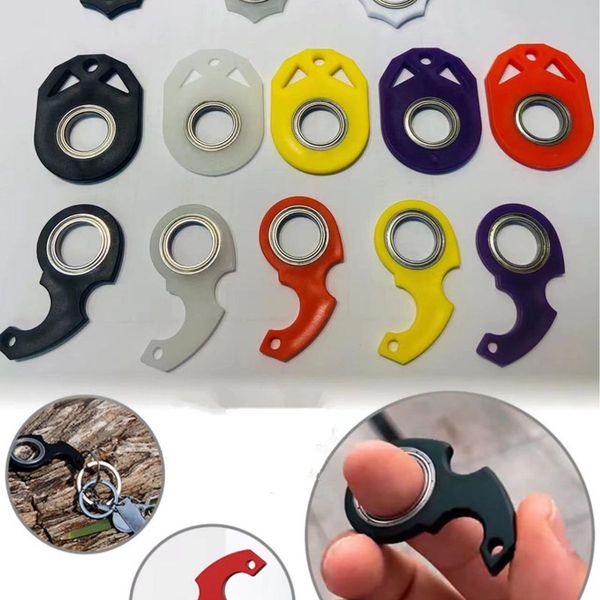 Fidget Spinner llavero luminoso juguetes de descompresión de plástico llavero giratorio antiestrés dedo llaveros alivio del estrés juguete de fiesta 2023